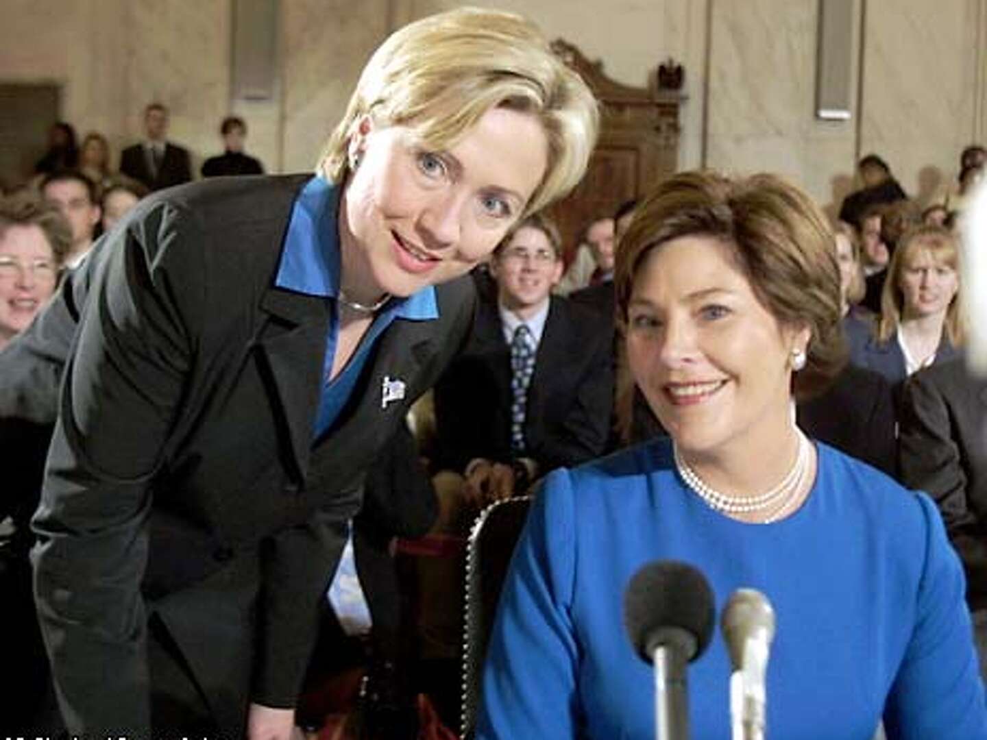 Packed Senate hears first lady / Laura Bush makes case for early ...