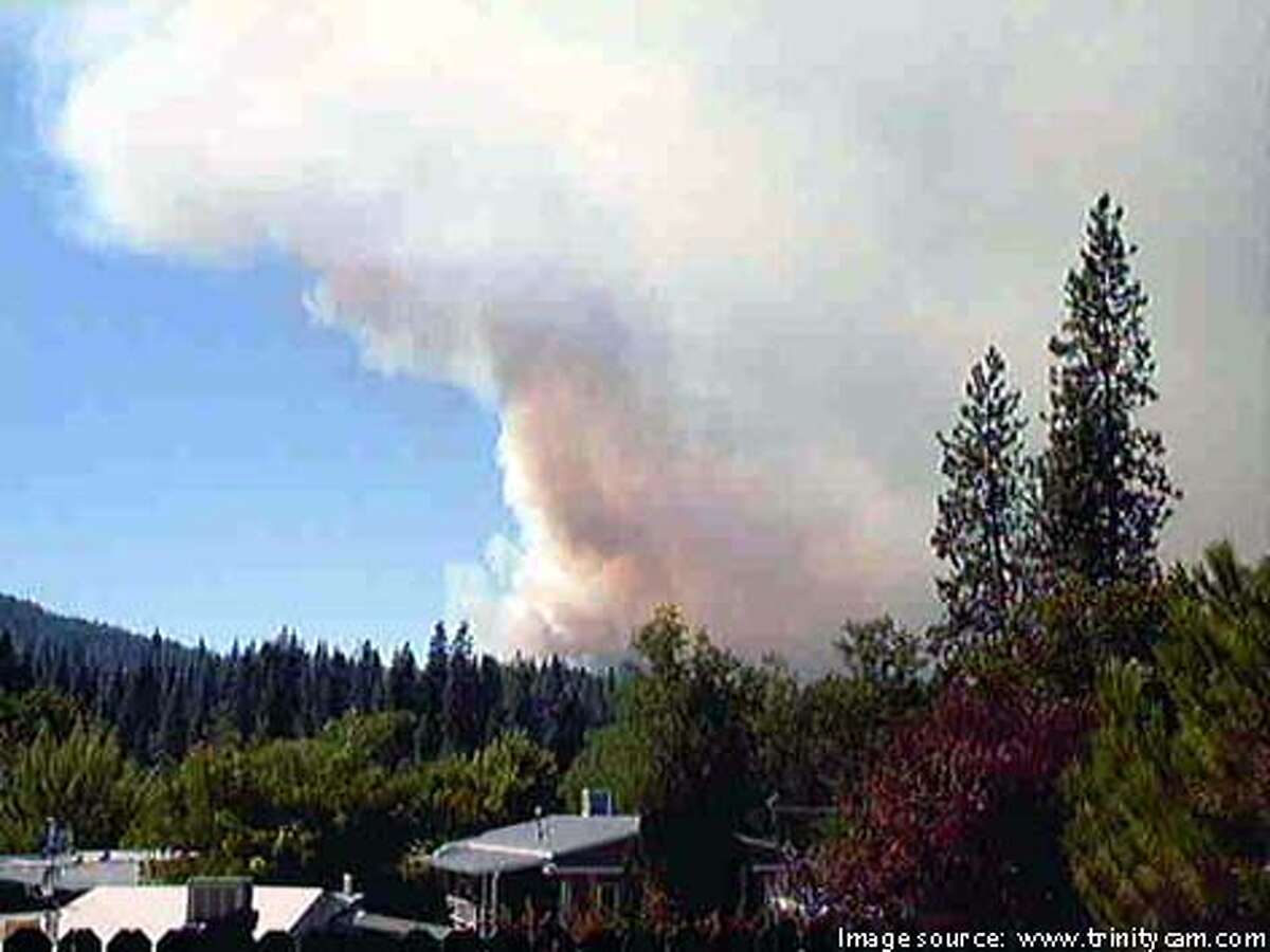 Fire forces evacuation of Trinity County town / Hundreds flee 'totally chaotic' scene in
