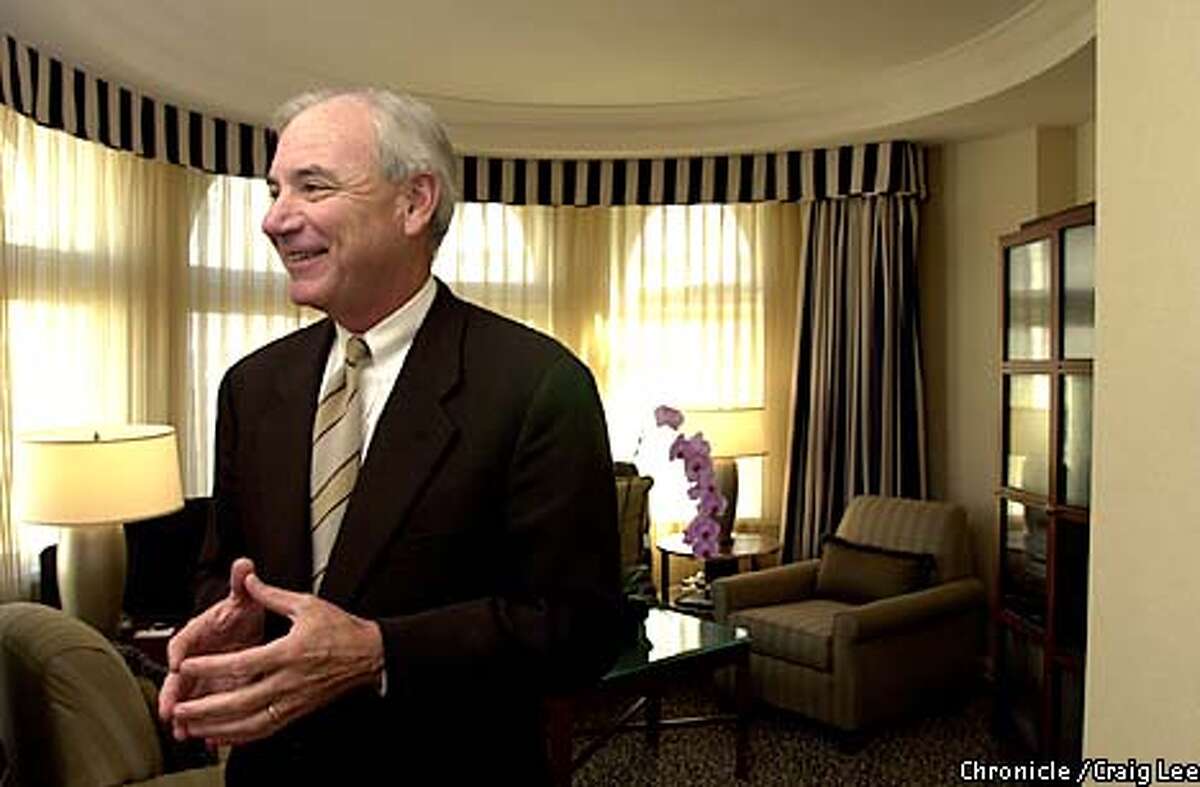 Photo of Thomas La Tour, new Kimpton Hotel Group President and CEO. He takes over from the recently deceased founder and local legend Bill Kimpton. Photograph of Thomas La Tour at the Palomar Hotel in San Francisco at Market and Fourth Streets. Photo by Craig Lee/San Francisco Chronicle