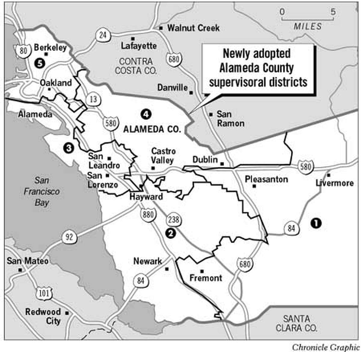 New districts for Alameda County voters / Narrow passage by supervisors