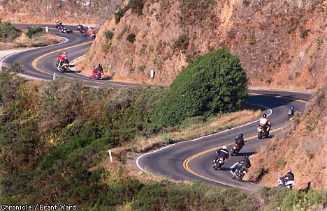 SUNDAY'S EASY RIDERS / Traditional motorcycle trip up Highway 1 hasn't