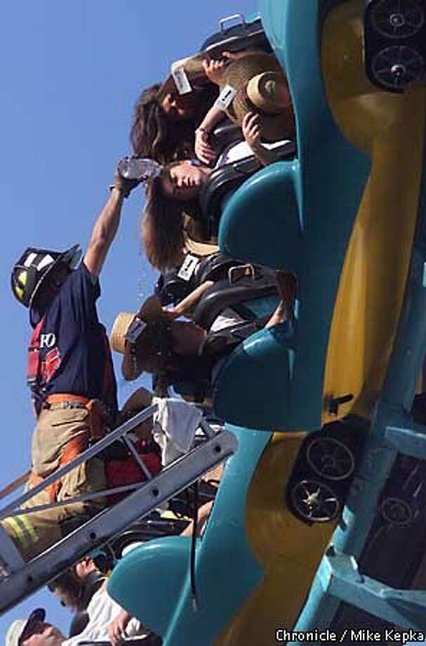 Riders Of The Six Flags Marine World Are Rescued From The Boomerang After Being Trapped For Riders Of The Six Flags Marine World Are Rescued From The Boomerang After Being Trapped For
