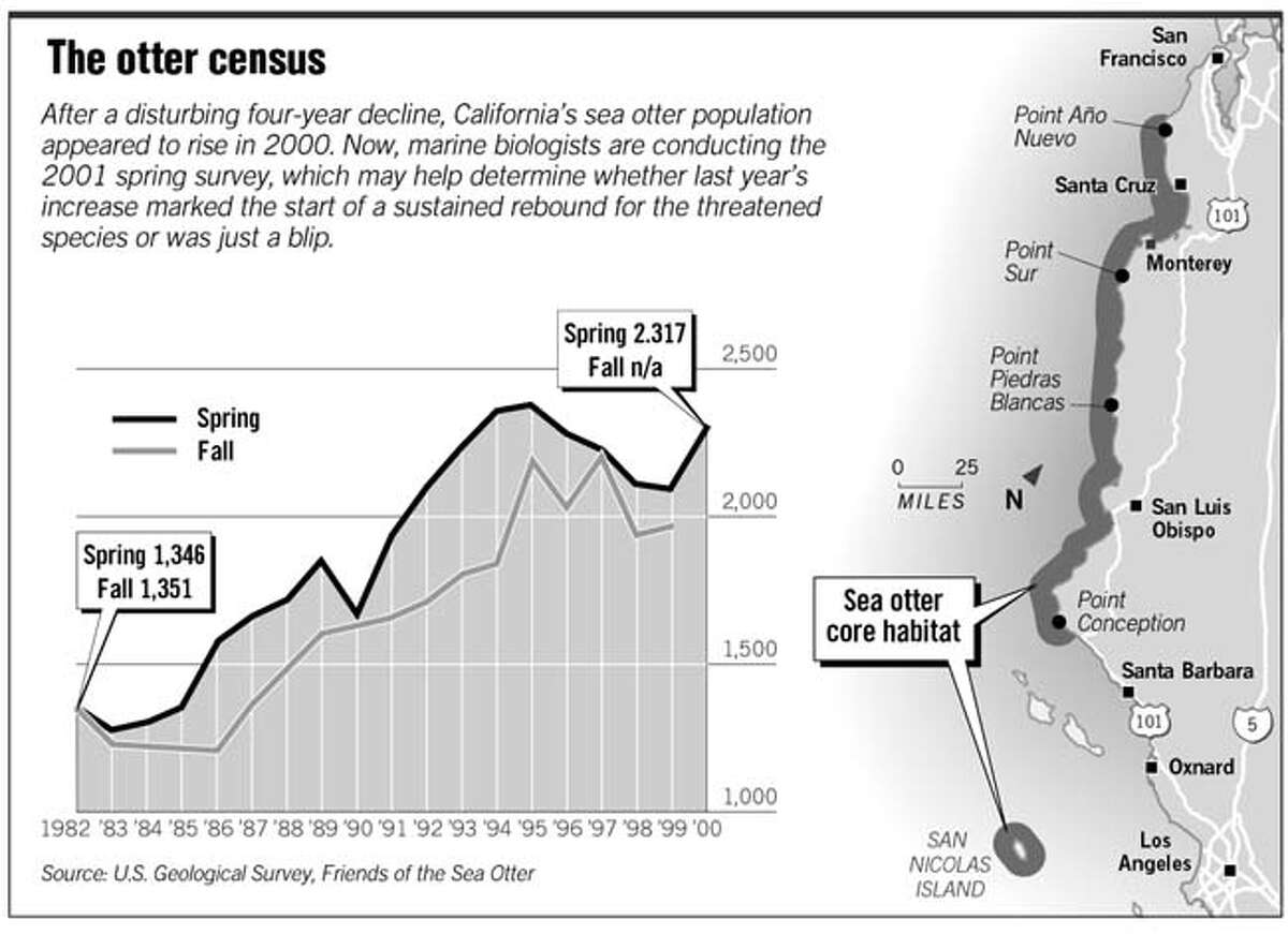 Otter Graph Every otter counts / Annual census begins in state for nearly extinct ...