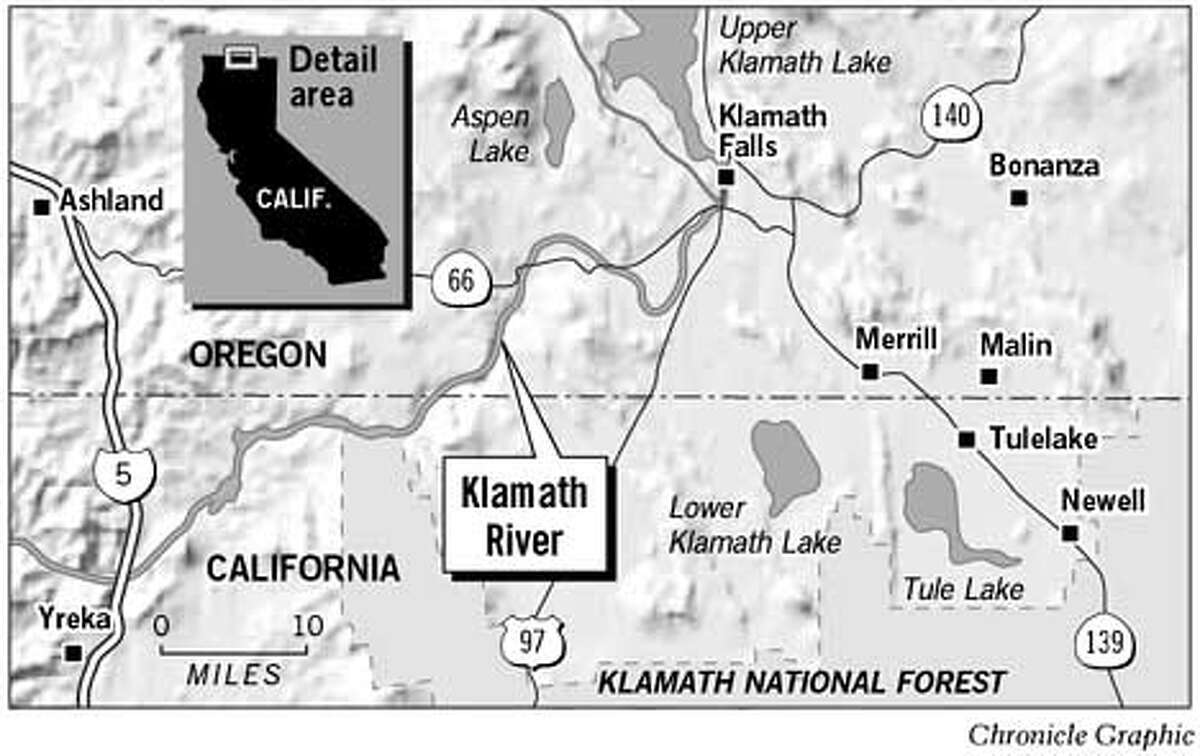 Farmers protest loss of water / 10,000 protest water cutoffs / Klamath