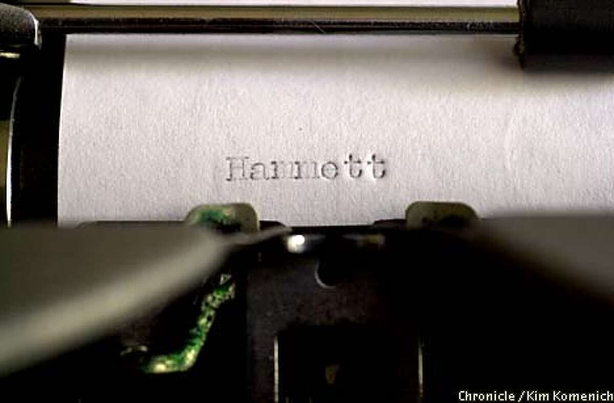 Hammett's name as typed on his old portable Royal. Chronicle photo by Kim Komenich