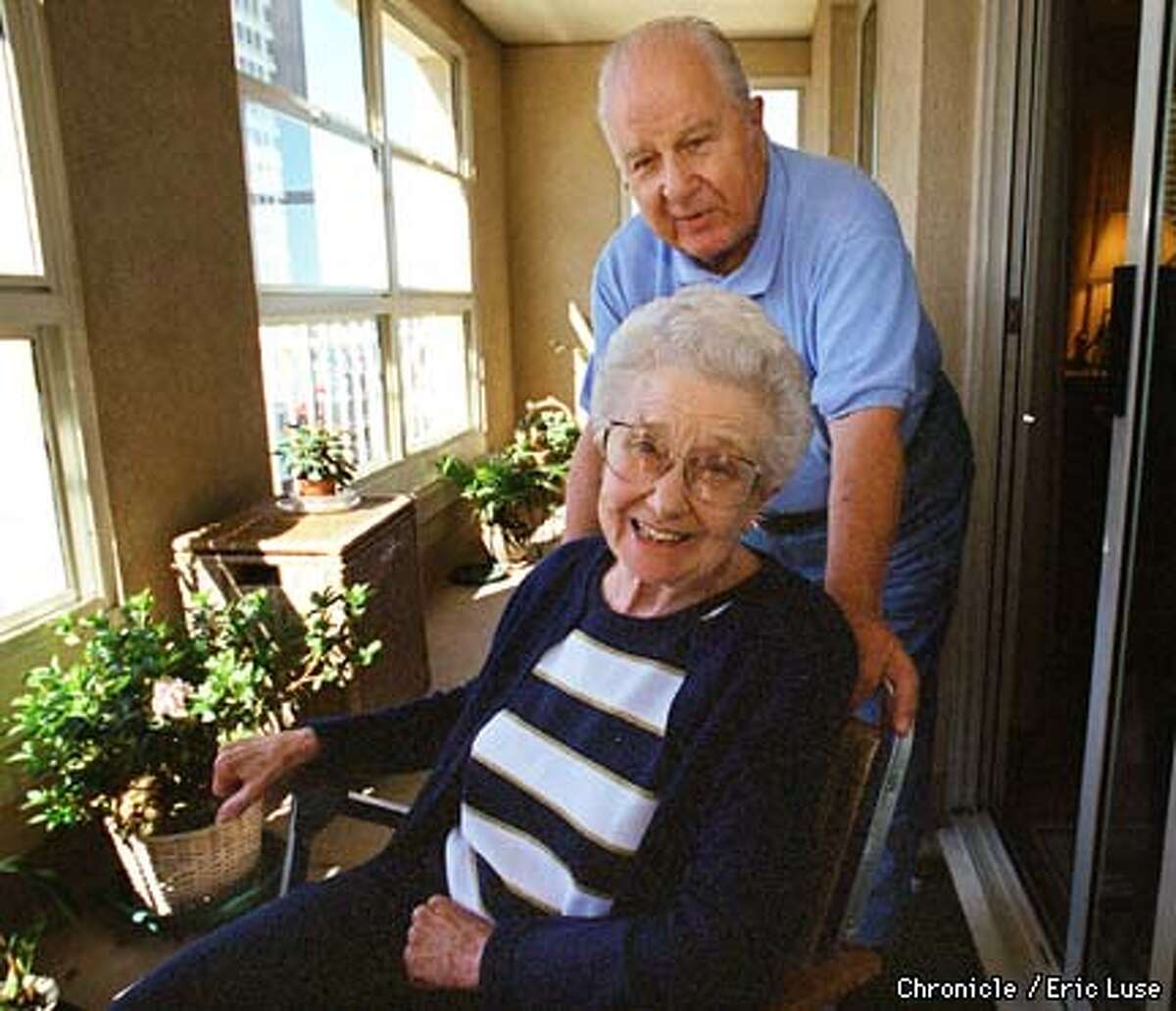 Martha Schluter with her husband Ken at their San Francisco condo. She has pleasant memories from the 30's which she shares in the Century Series. BY ERIC LUSE/THE CHRONICLE