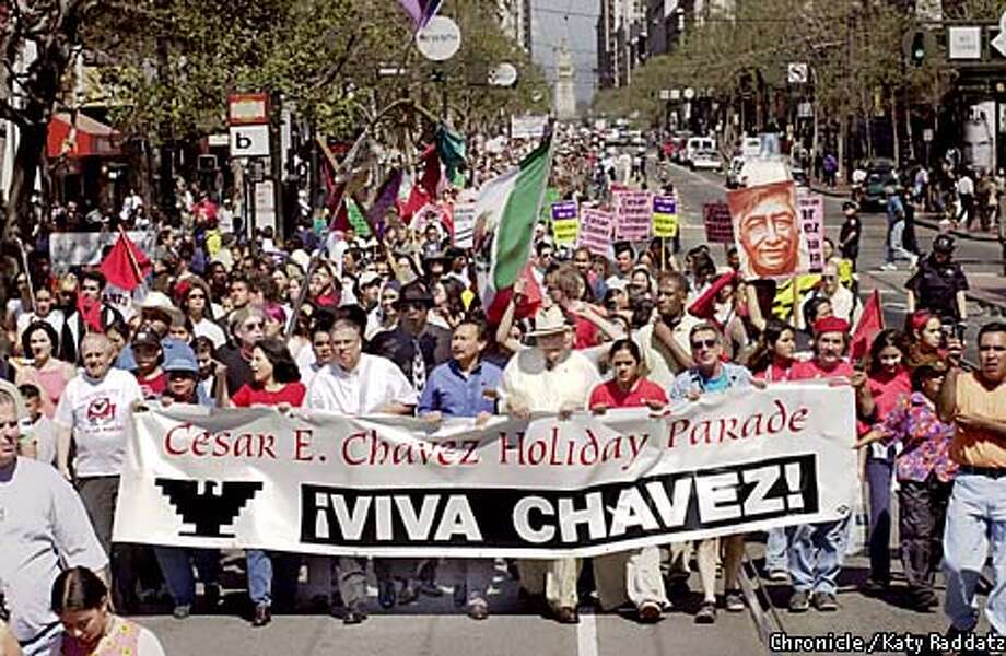 Parade, Enthusiastic Crowd Celebrate Cesar Chavez Day / S.F. show of