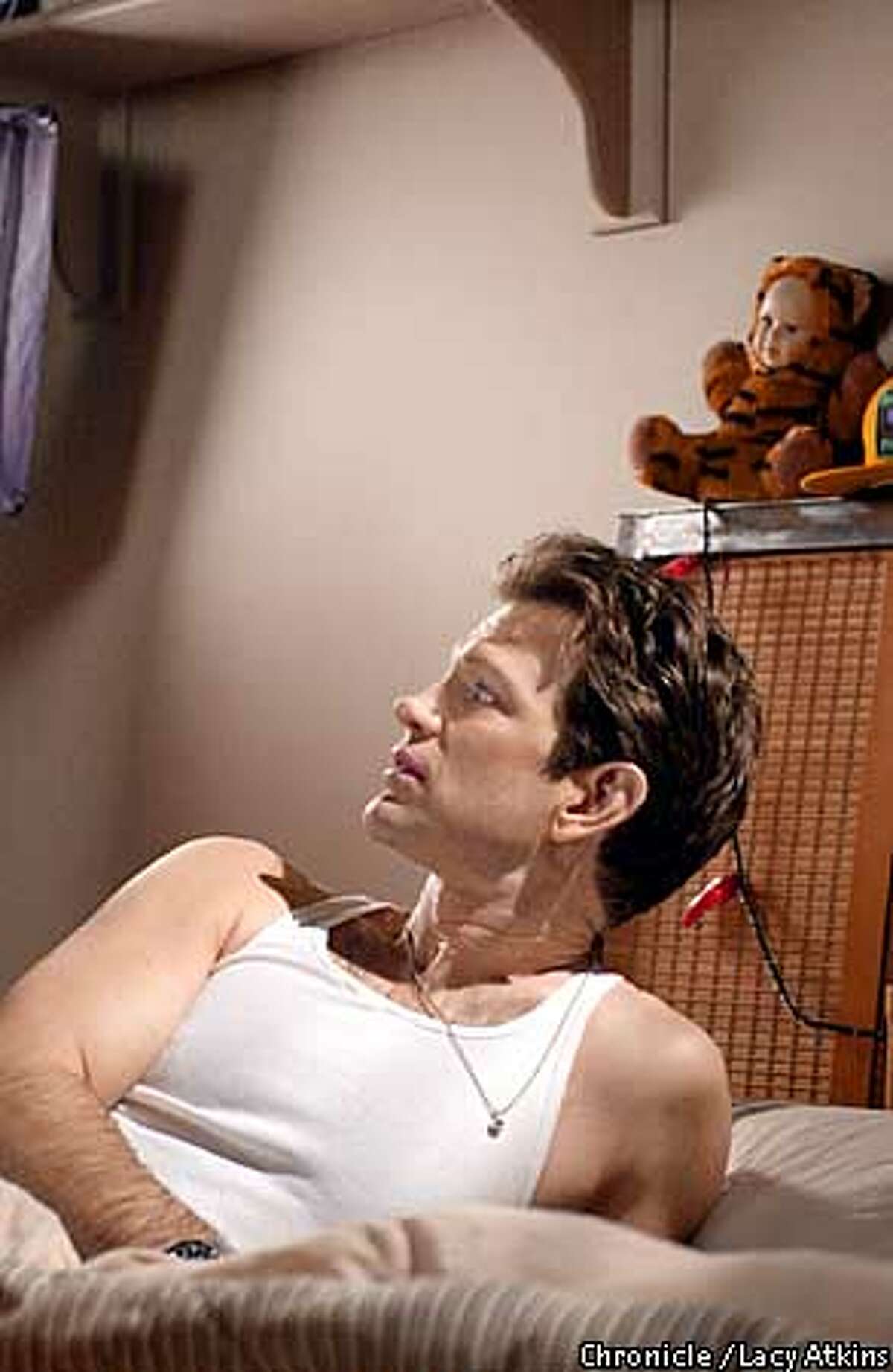 ISAAK3-C-7FEB01-DD-LA Chris Isaak in his bedroom on the set of "The Chris Isaak Show" in Vancouver. Photo By Lacy Atkins/San Francisco Chronicle