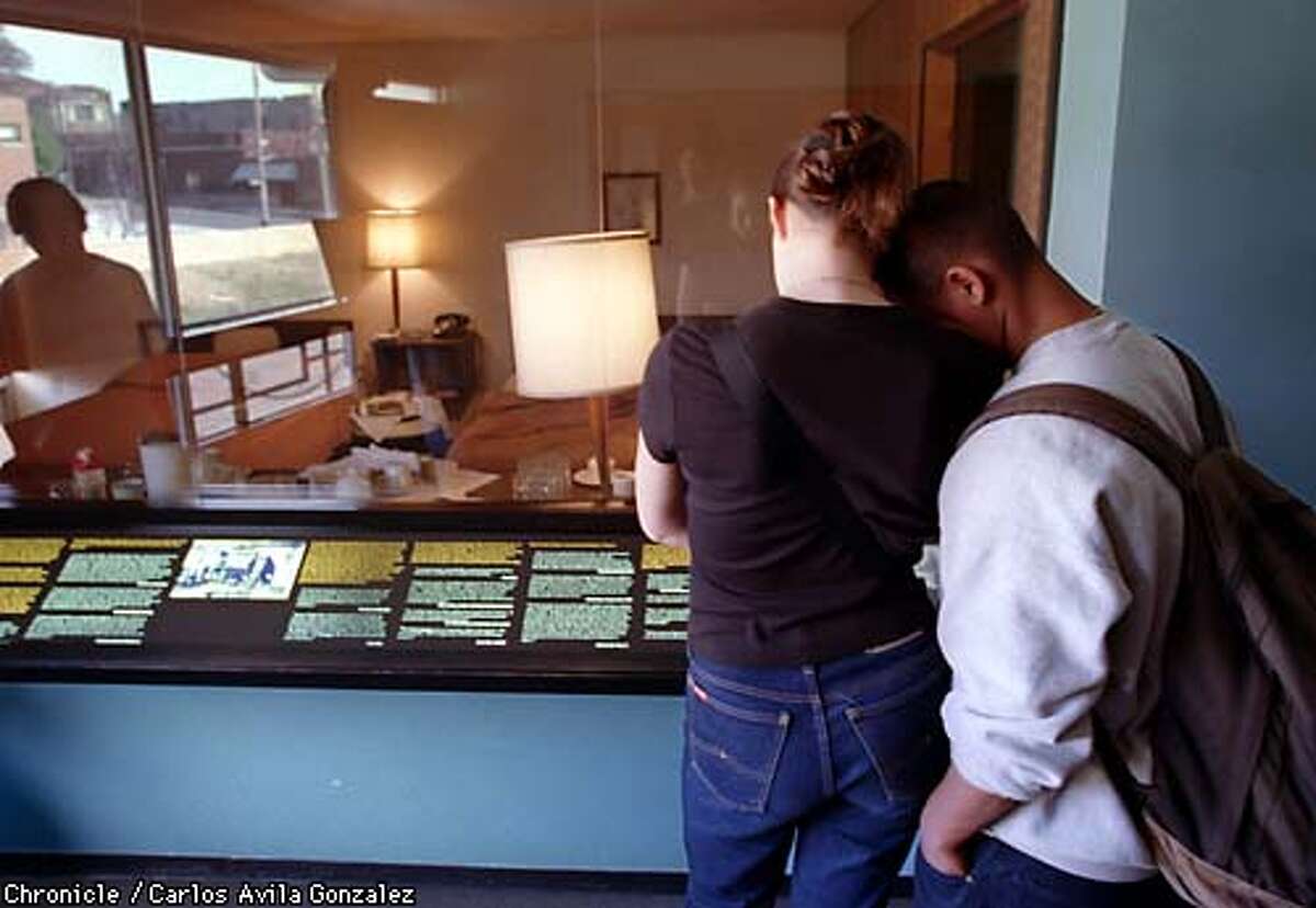 Gabe Meyer, right, and Melissa Alva, share a quiet moment at the Lorraine Motel, the site of the National Civil Rights Museum in Memphis, Tn., where Dr. Martin Luther King, Jr. spent his last day alive. The two students from Capuchino High School were part of a group touring sites of the Civil Rights Movement. BY CARLOS GONZALEZ/THE CHRONICLE