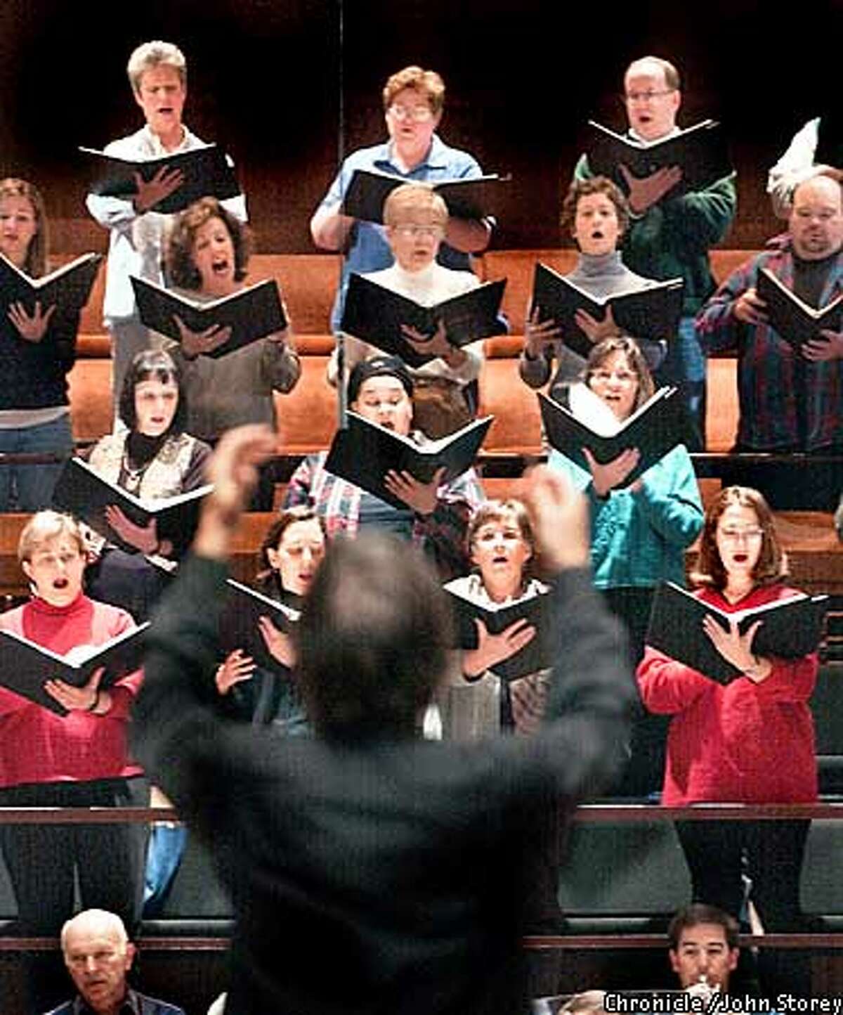 A rehearsal for the SF Symphony and chorus that will be touring Carnegie Hall. Photo by John Storey.