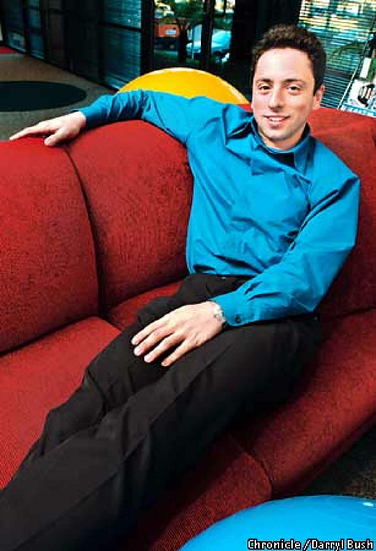 President & Co-Founder of Google, Sergey Brin, sits inside company headquarters in Mountain View. Chronicle Photo by Darryl Bush