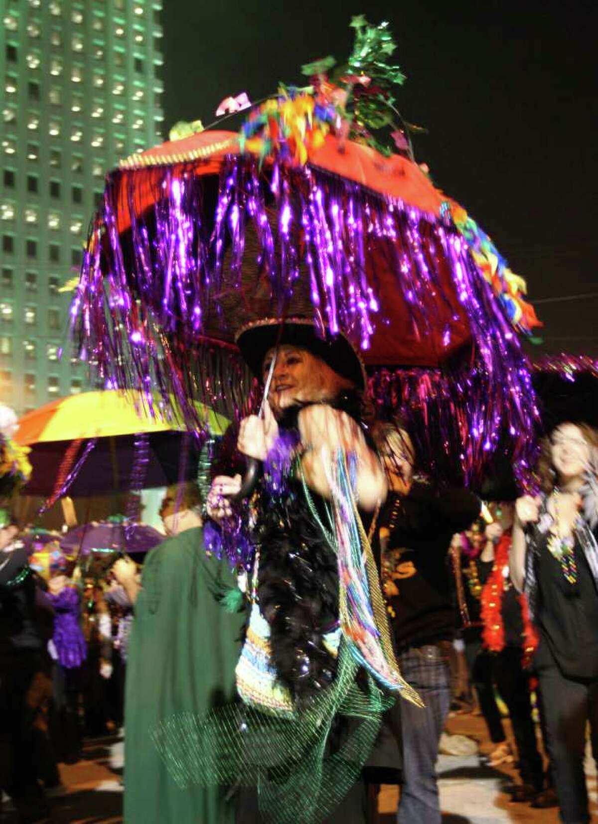 mardi gras umbrella dance