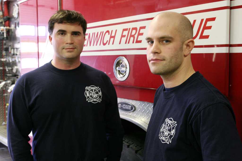 Two Greenwich firefighters sworn in
