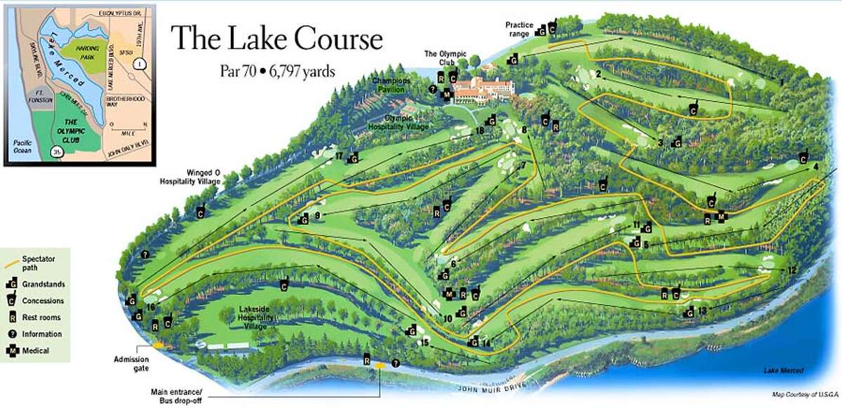 From tee to green at the Olympic Club / Jim Lucius, the head golf  professional at the Olympic Club since 1988, analyzes each hole on the Lake  Course that will be used