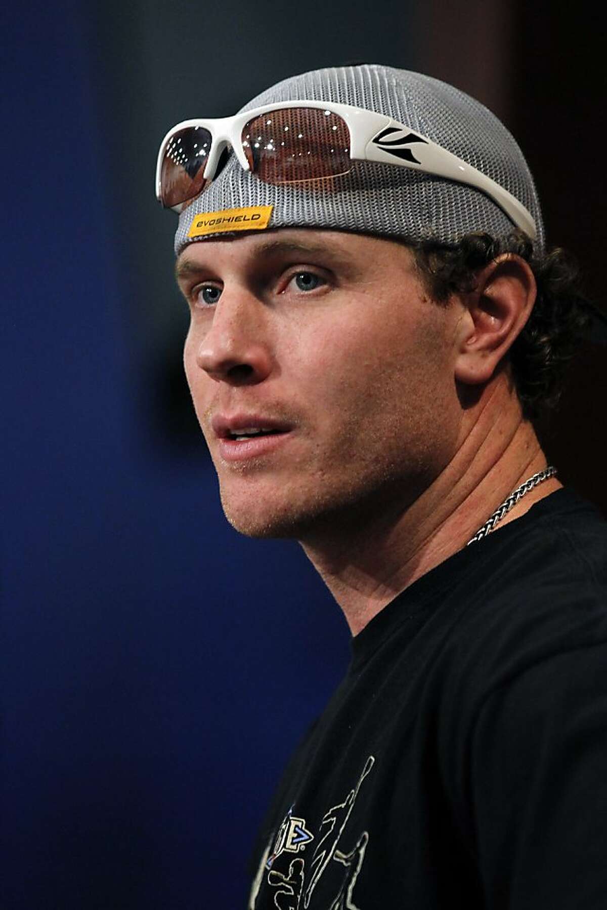 ARLINGTON, TX - FEBRUARY 3: Josh Hamilton of the Texas Rangers holds a press conference at the Rangers Ballpark in Arlington on February 3, 2012 in Arlington, Texas. Hamilton admitted to drinking alcohol earlier in the week. (Photo by Layne Murdoch/Getty Images)