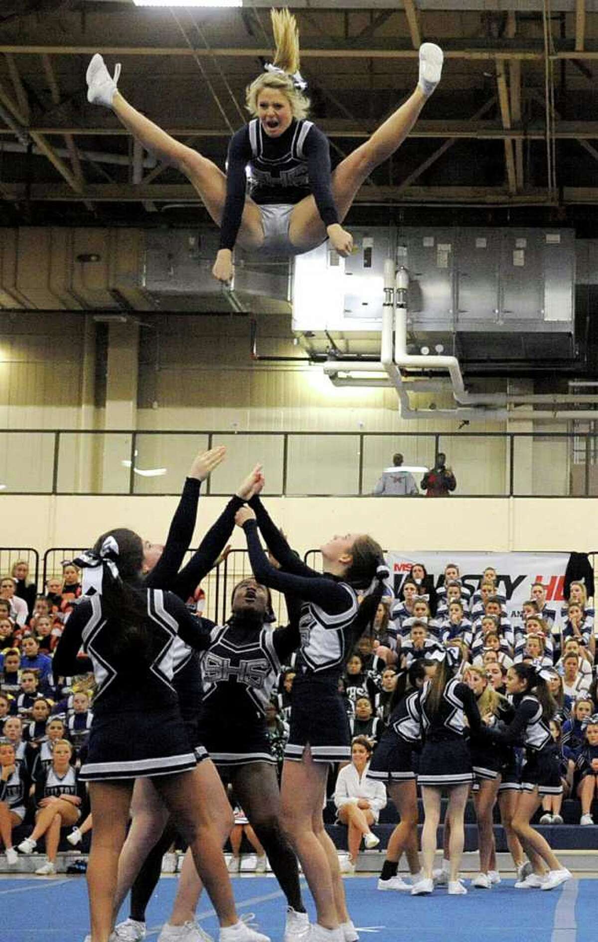 Staples wins honors at FCIAC cheerleader competition