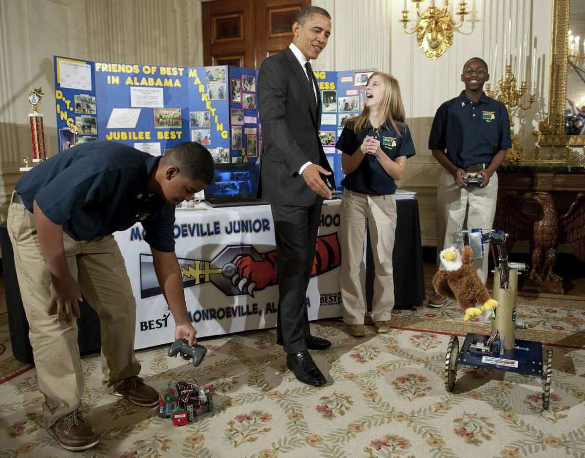 President Obama tours White House Science Fair