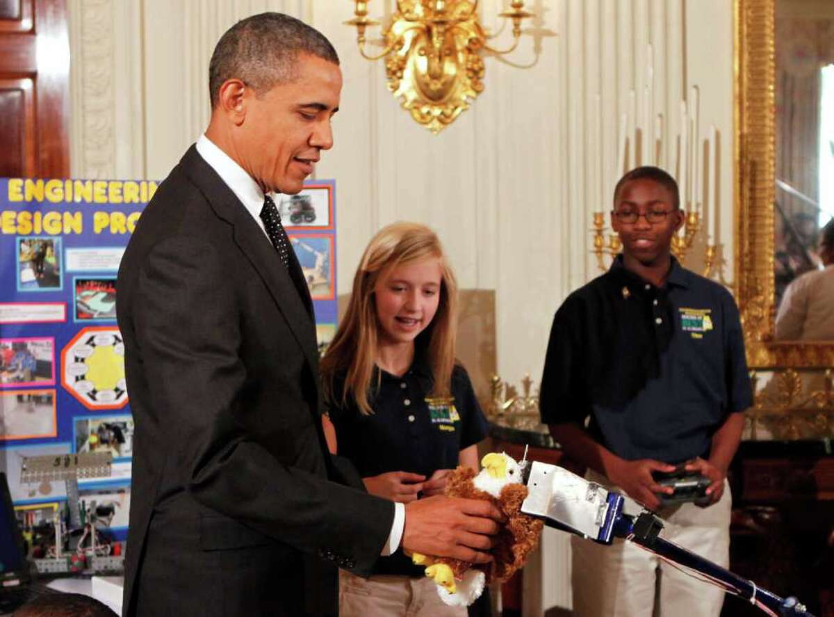 President Obama tours White House Science Fair