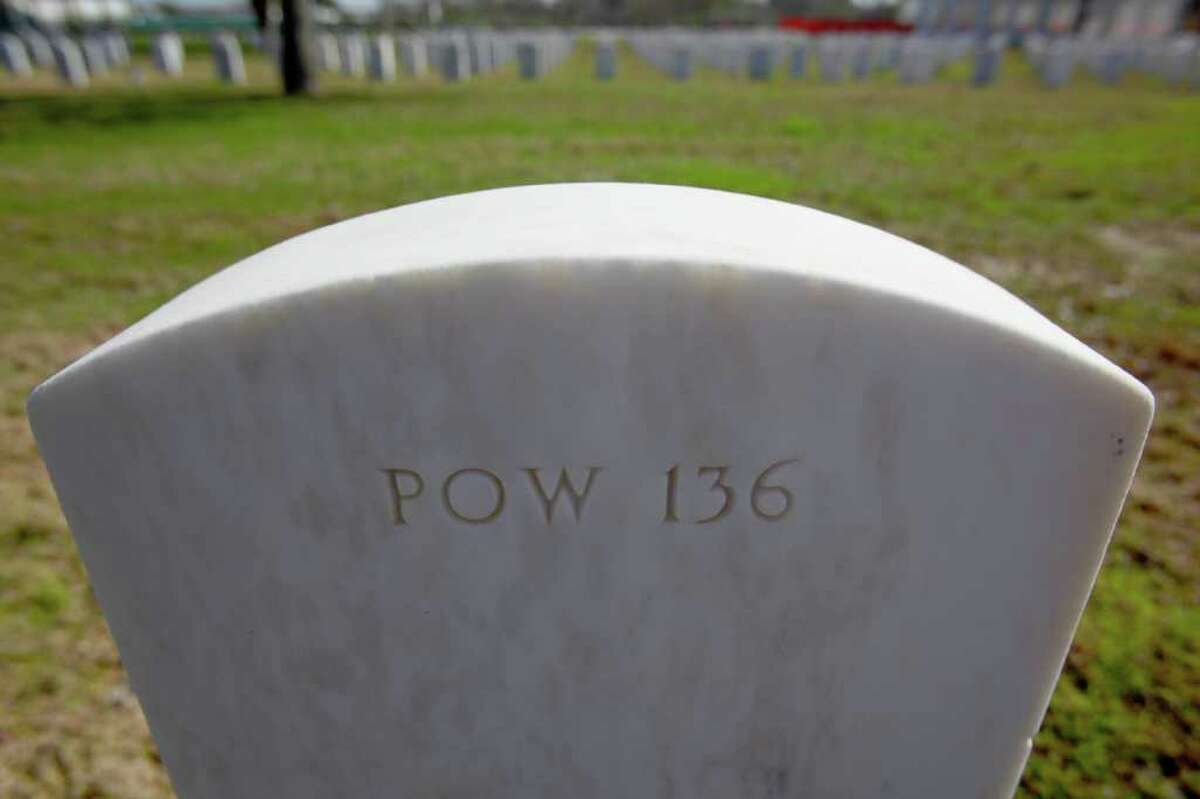 This is the marking on the back side of the headstone for one of the World War II prisoners of war.