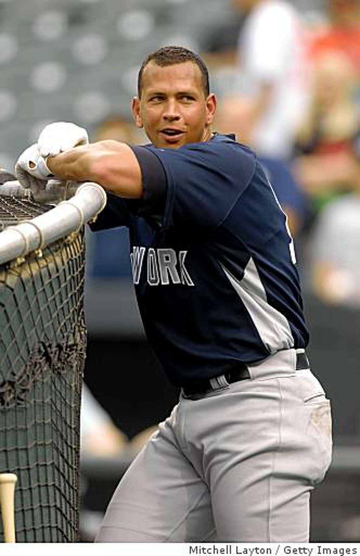 BALTIMORE, MD - MAY 8: Alex Rodriguez #13 of the New York Yankees looks on before his first game of the season against the Baltimore Orioles on May 8, 2009 at Camden Yards in Baltimore, Maryland. (Photo by Mitchell Layton/Getty Images)