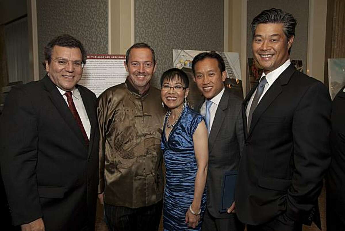 cq'd: SF Arts Commission's Luis Cancel with SF Supervisor and Master of Ceremonies Bevan Dufty, Chinese Historical Society of America Executive Director Sue Lee, SF Board of Supervisors President David Chiu and Barre Fong of the Port Commission at CHSA's Voice& Vision Gala on Sept. 11 at the Four Seasons Hotel in San Francisco.