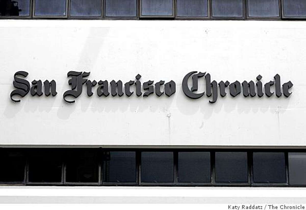 Chronicle logo on the outside of the building. These pictures were made in San Francisco, CA. on Thursday, May 3, 2007.