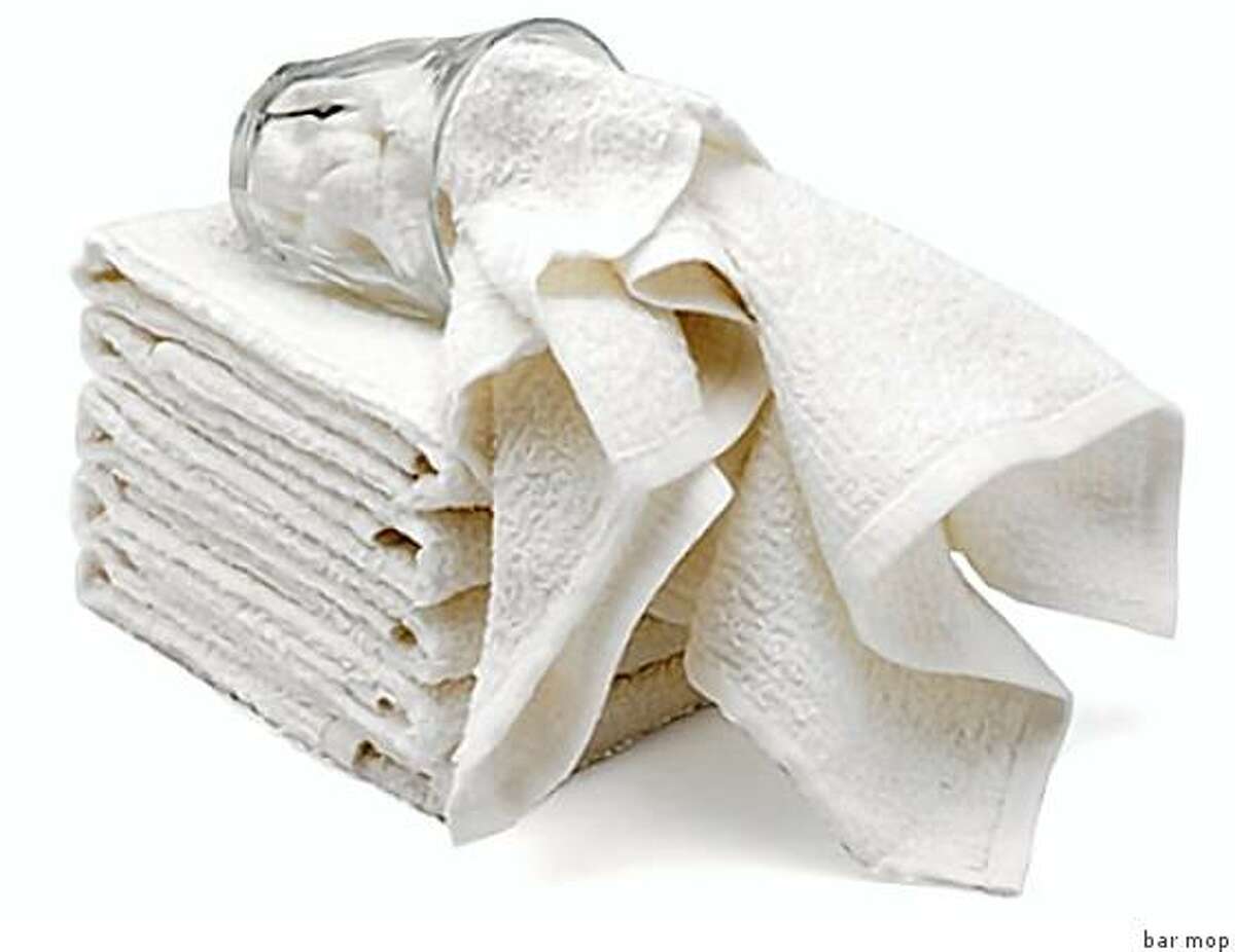 Bar Mop Towels: Bar towels like the ones from Ritz are cheap and great to use on minor spills or wipe-ups instead of paper towels, but for the budget-minded, you can even just take old towels and cut them into smaller squares. If you?re worried about towels holding germs, disinfect it by wetting it with hot water and microwave it for 30 seconds. Price: $10 for 5 towels Online: Amazon.com