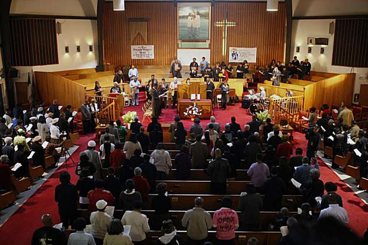 A celebration at Allen temple Baptist Church in Oakland to celebrate the first Black president Borack Obama in Oakland, Calif., on Wednesday Nov 5, 2008.