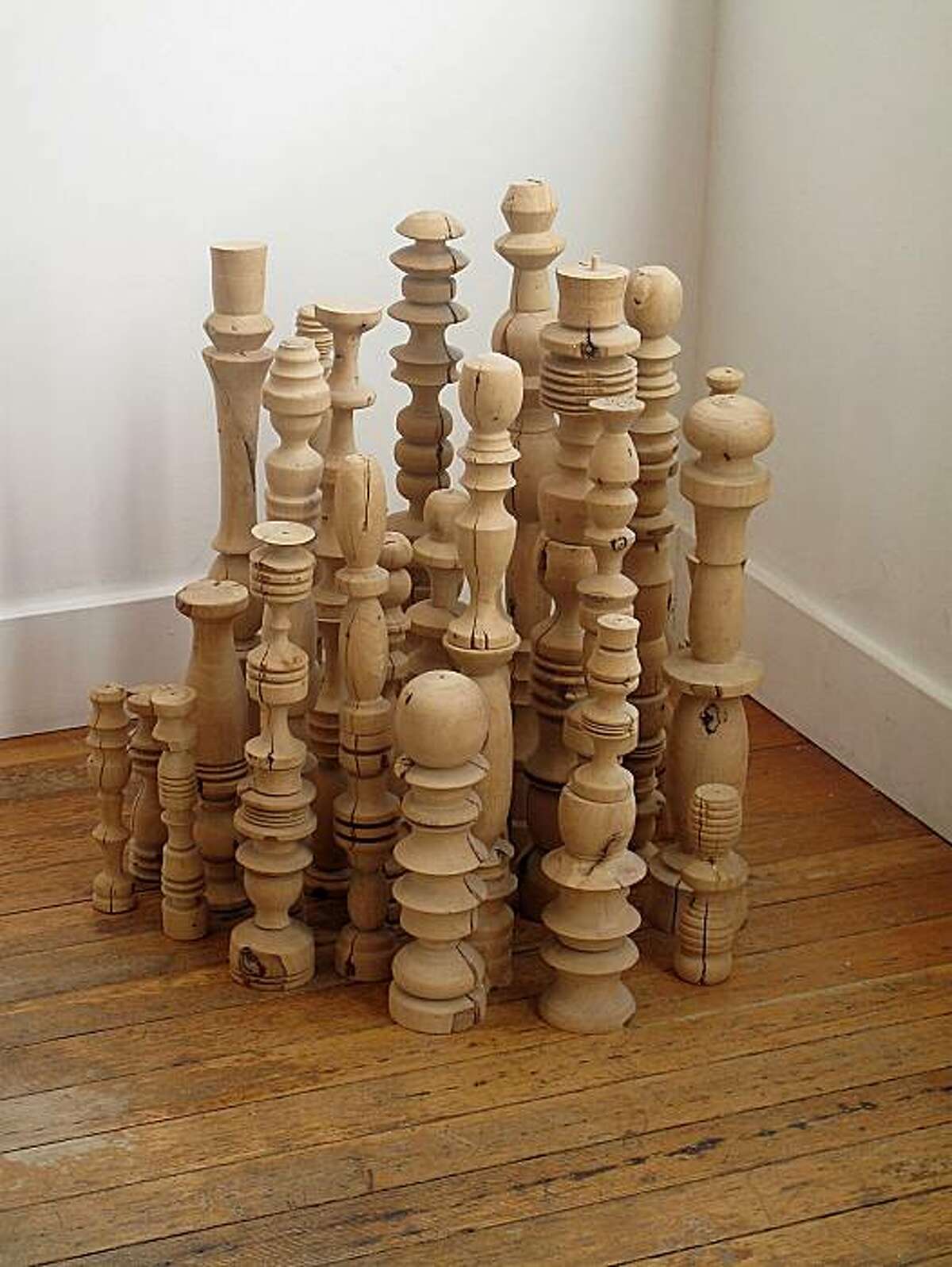 "Remnant of the Excavation Project" (2005) lathe-turned wood by Randy Colosky 81" x 77"