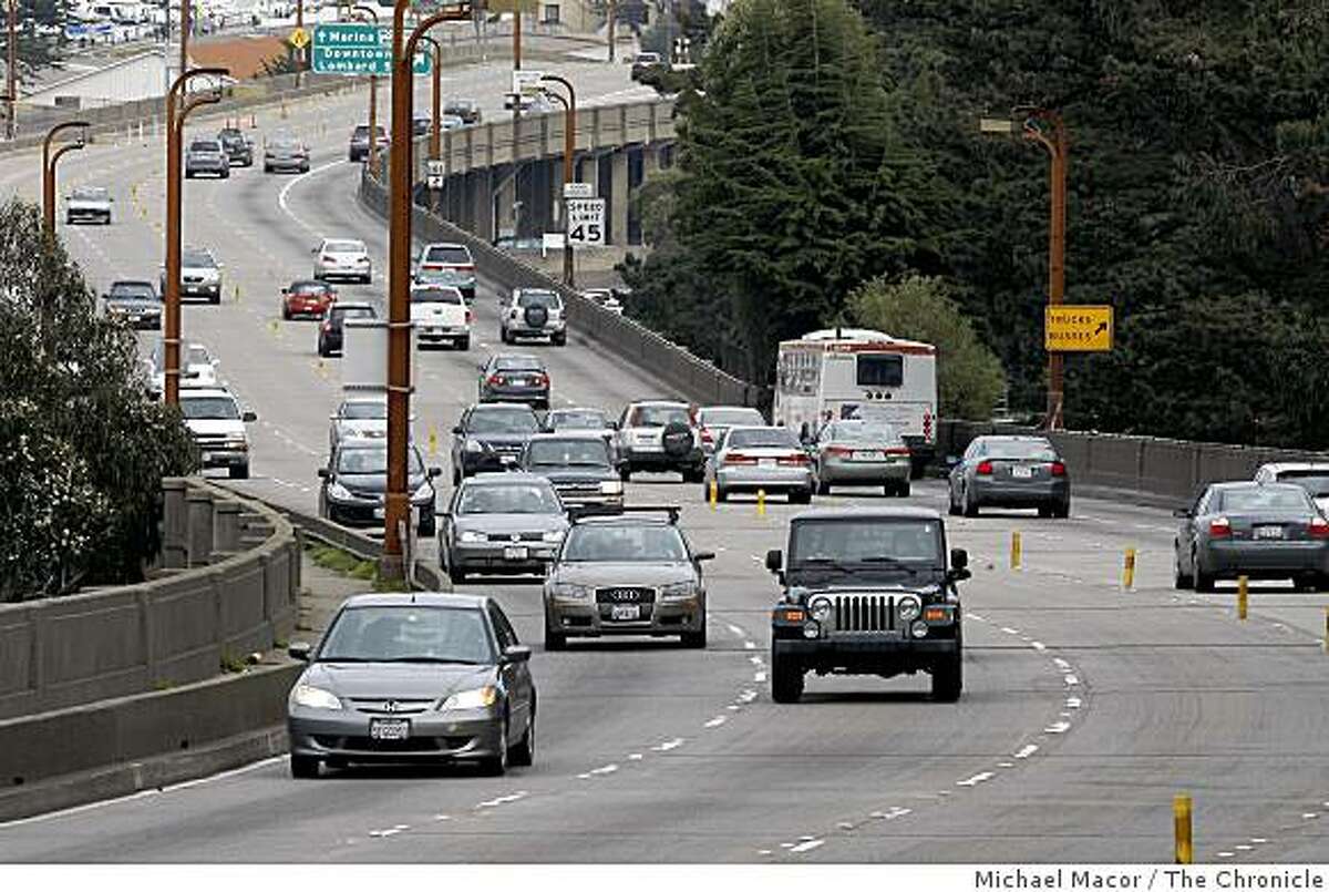 Doyle Drive, the approach to the Golden Gate Bridge in San Francisco, Calif., on Saturday Feb. 28, 2009, money from the Federal Stimulus Plan will go to the retrofitting of Doyle Drive which brings a price tag of $1 billion.