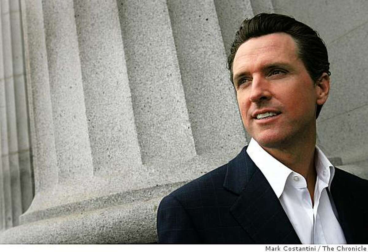 San Francisco Mayor Gavin Newsom stands outside of his office in San Francisco, Calif. on Tuesday, January 6, 2009.