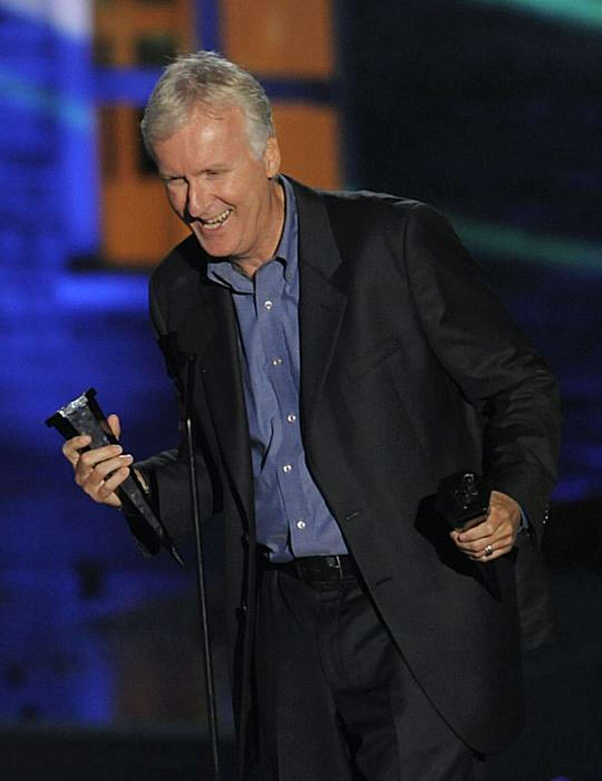 James Cameron accept the award for 3D Top 3 at the Scream Awards on Saturday Oct. 16, 2010, in Los Angeles.