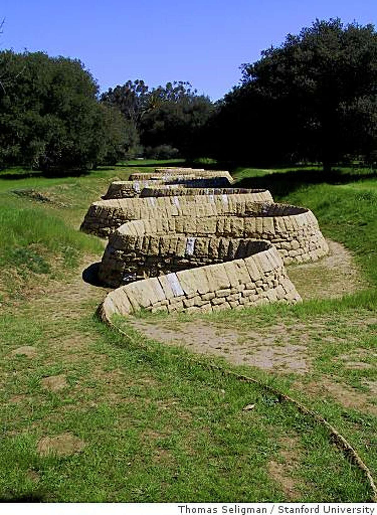 Andy Goldsworthy's "Stone River'' snakes across the Stanford University campus.