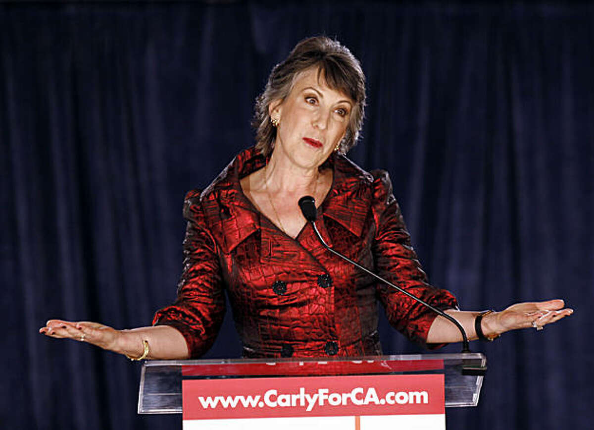California Republican Senate candidate Carly Fiorina addresses supporters in Irvine, Calif., Tuesday, Nov. 2, 2010.