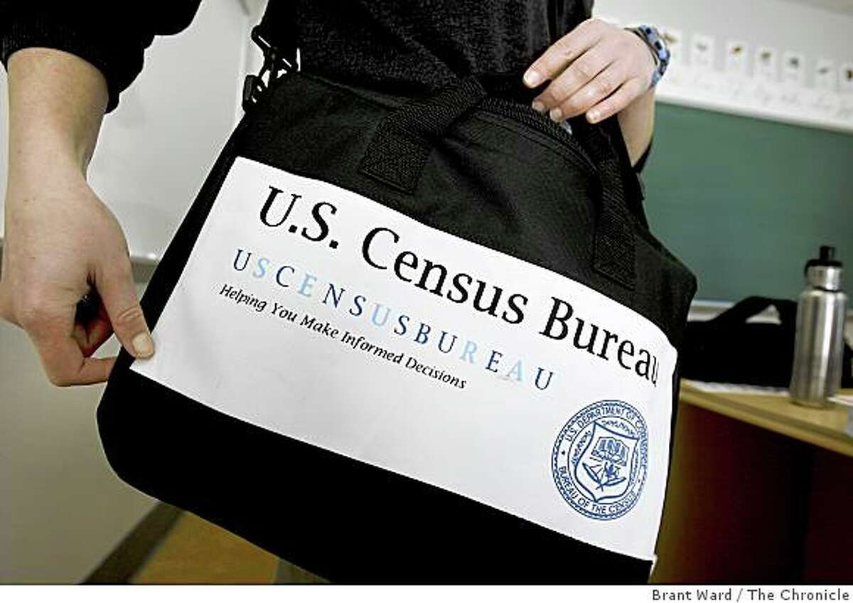 Census workers will be able to be recognized by their identification cards and a bag with their logo on it. The Census Bureau is hiring and training thousands of people around the Bay Area in preparation for its first major blitz of work including a class Thursday March 12, 2009 at City College of San Francisco Mission district campus.