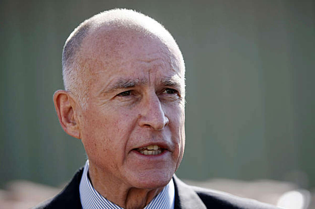 California attorney general and democratic gubernatorial candidate Jerry Brown speaks at a news conference at PetersenDean Roofing and Solar Systems in Newark, Calif., Thursday, Sept. 23, 2010.