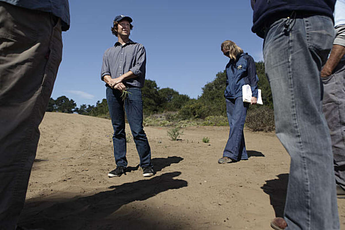 Lew Stringer (l to r), Presidio Trust restoration ecologist, and Amy Deck, Presidio Trust project manager stand at the site of a Presidio Trust restoration project at Landfill 8 on Tuesday, October 5, 2010 in San Francisco, Calif.Lew Stringer (l to r), Presidio Trust restoration ecologist, and Amy Deck, Presidio Trust project manager stand at the site of a Presidio Trust restoration project at Landfill 8 on Tuesday, October 5, 2010 in San Francisco, Calif.
