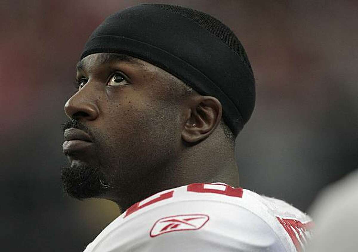 San Francisco 49ers player Brian Westbrook is pictured near the end of an NFL football game against the Atlanta Falcons at the Georgia Dome in Atlanta Sunday, Oct. 3, 2010. (AP Photo/Dave Martin)
