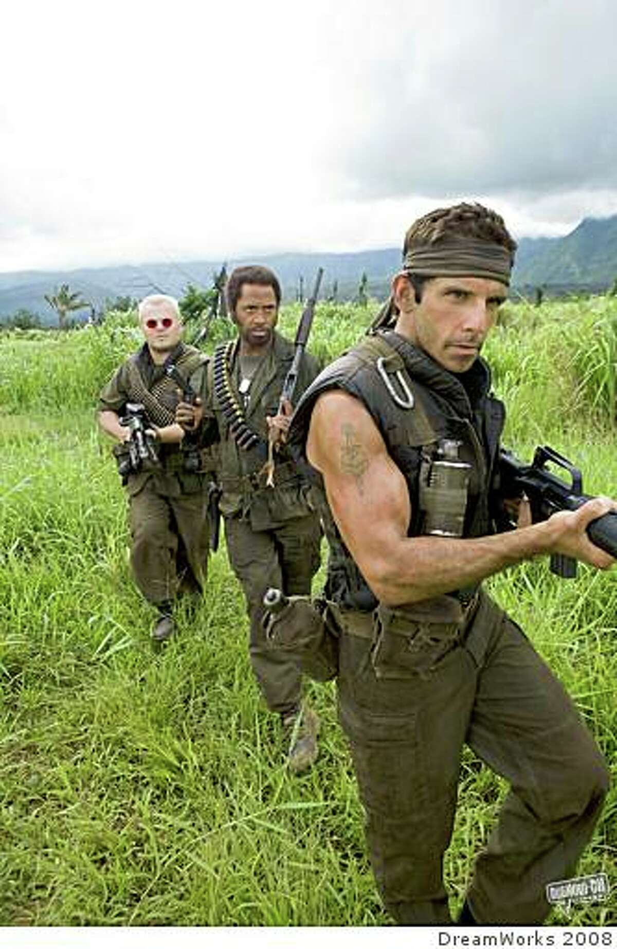 "Tropic Thunder" stars (from left) Jack Black, Robert Downey Jr. and Ben Stiller.