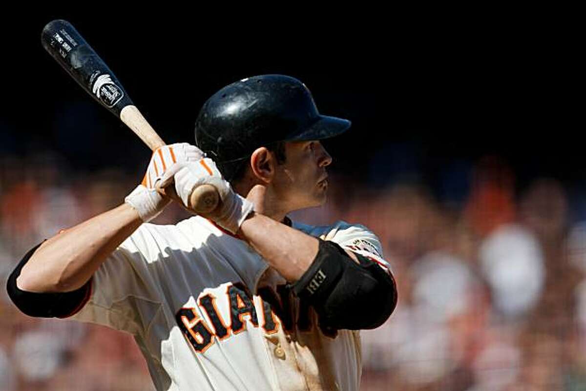 Freddy Sanchez watches for the pitch against the Arizona Diamondbacks at AT&T Park on Sunday.