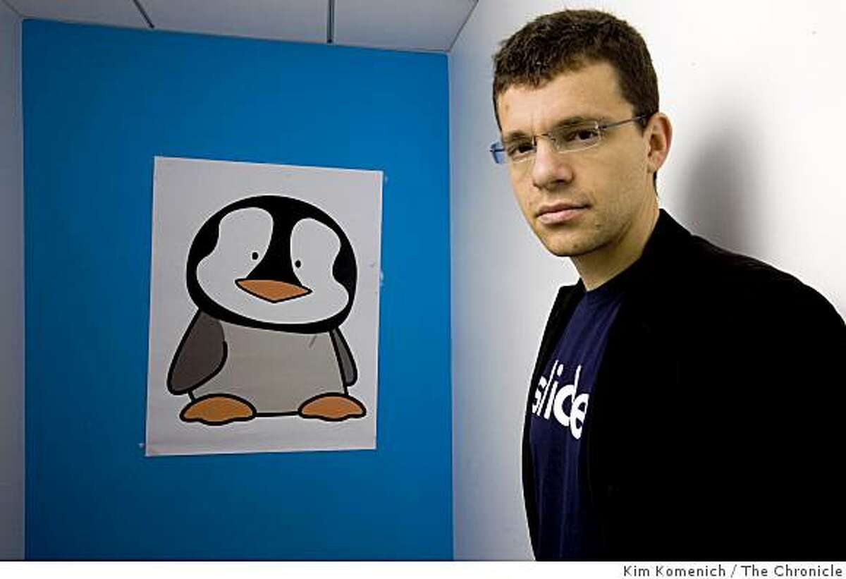 Max Levchin, CEO of Slide.com, is photographed in the company's San Francisco, Calif., offices on Friday, Dec. 12, 2008.