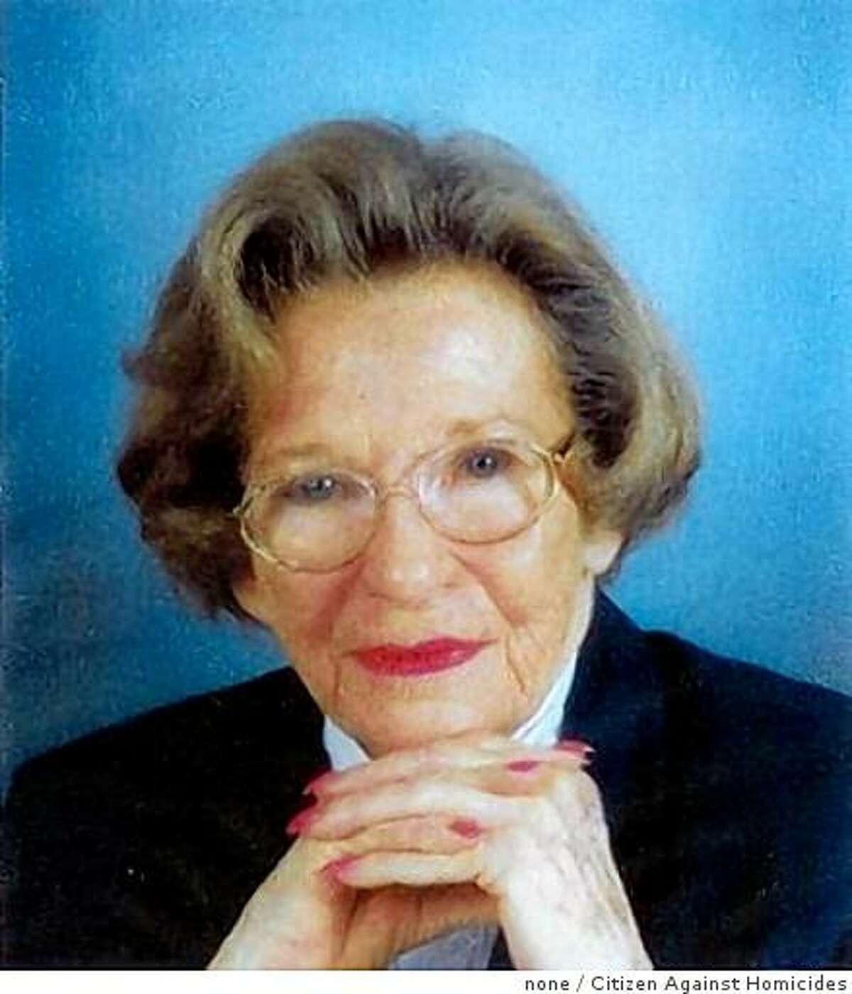 obit photo of Jane Alexander, a longtime Marin County resident whose murder-solving crusade became the subject of a book, magazine articles and TV shows, has died. Mrs. Alexander died Dec. 14 of kidney cancer at a convalescent hospital in Greenbrae, friends said. She was 86. With a life story that reads like a detective novel, Mrs. Alexander overcame dark and shadowy figures and experienced financial setbacks and personal tragedy, but also had her share of poignant moments and satisfying victories. It was not until she turned 60 that she forged the identity for which she is most remembered. As a 1994 co-founder of a non-profit organization called Citizens Against Homicide, she helped solve crimes, opposed paroling convicted murderers and lobbied police departments to stay on top of stalled murder cases.