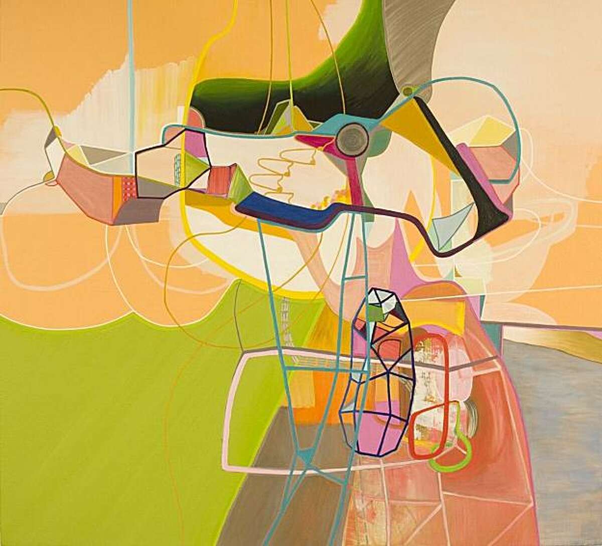 "Architecture's Internal Logic" (2008) acrylic and oil on canvas by Jessica Snow 38" x 42"