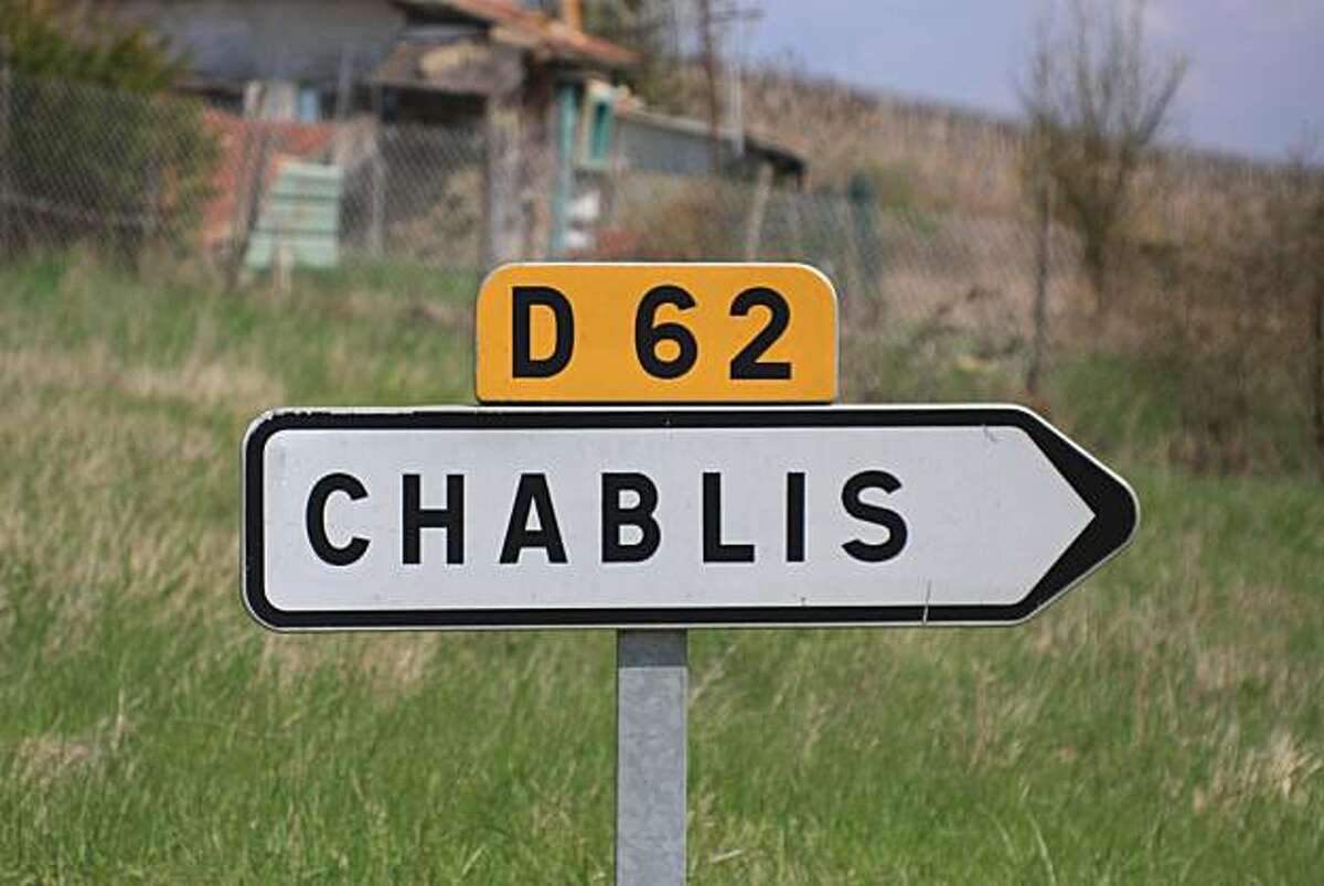 A sign on the road to Chablis, France.
