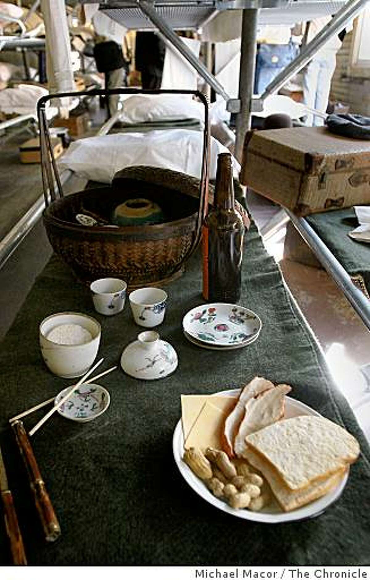 Details of the men's barracks have been recreated to reflect what life was like for Chinese immigrants who arrive at the Angel Island Immigration Center, in Tiburon, Calif. waiting for approval to come into America.