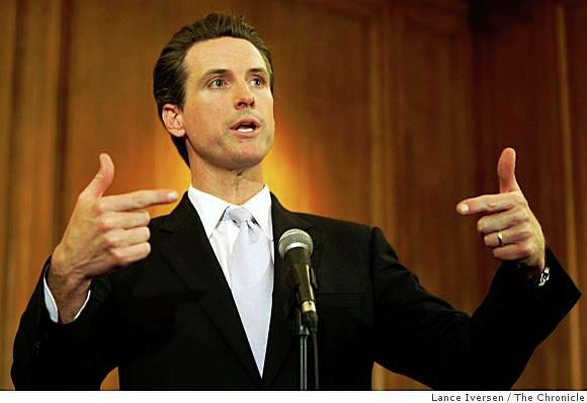 San Francisco Mayor Gavin Newsom answered questions from the media regarding yesterday's election and the passing of proposition 8 the marriage equality proposition during a press conference at San Francisco City Hall Wednesday November 5, 2008