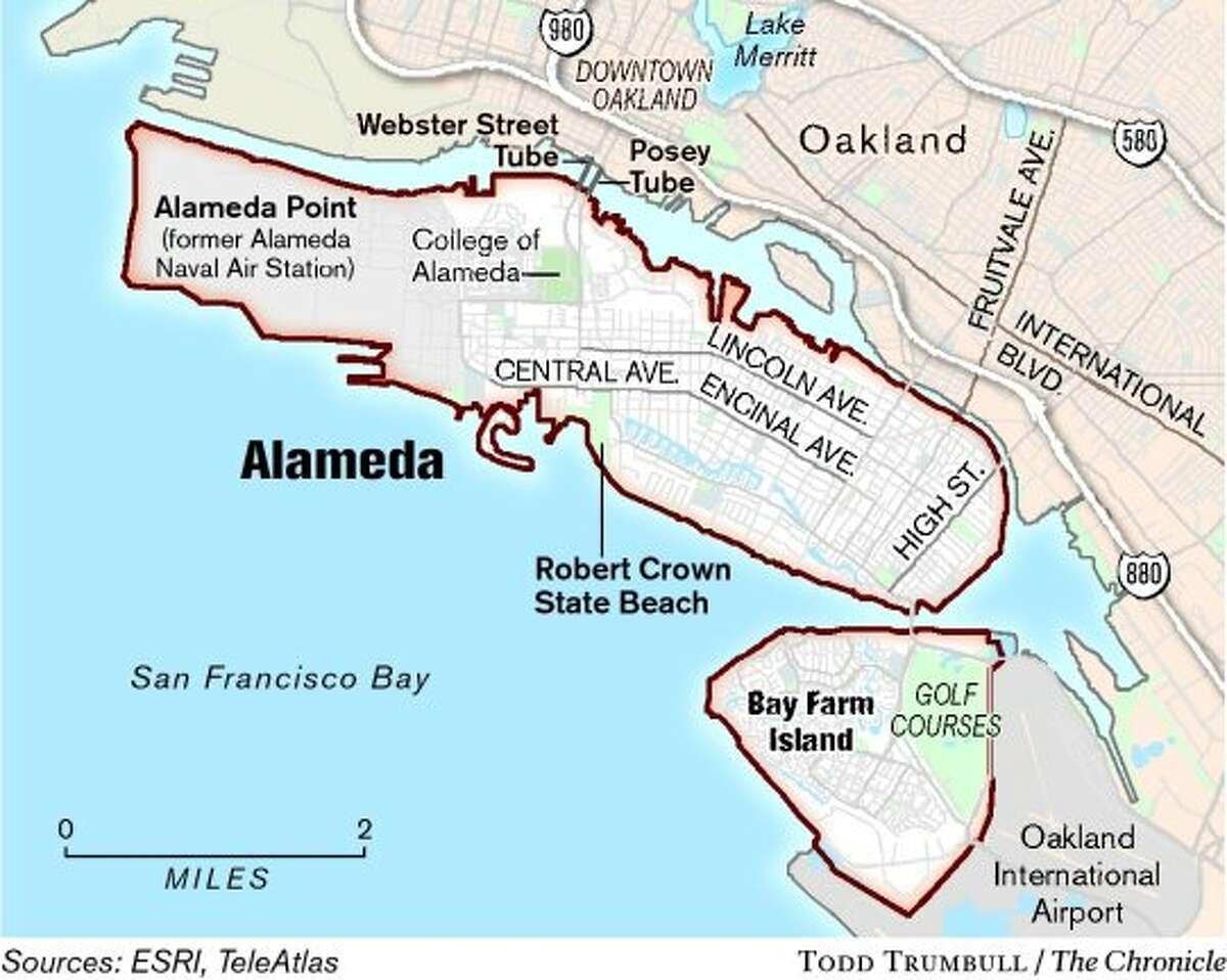 Alameda small town atmosphere amid metropolis