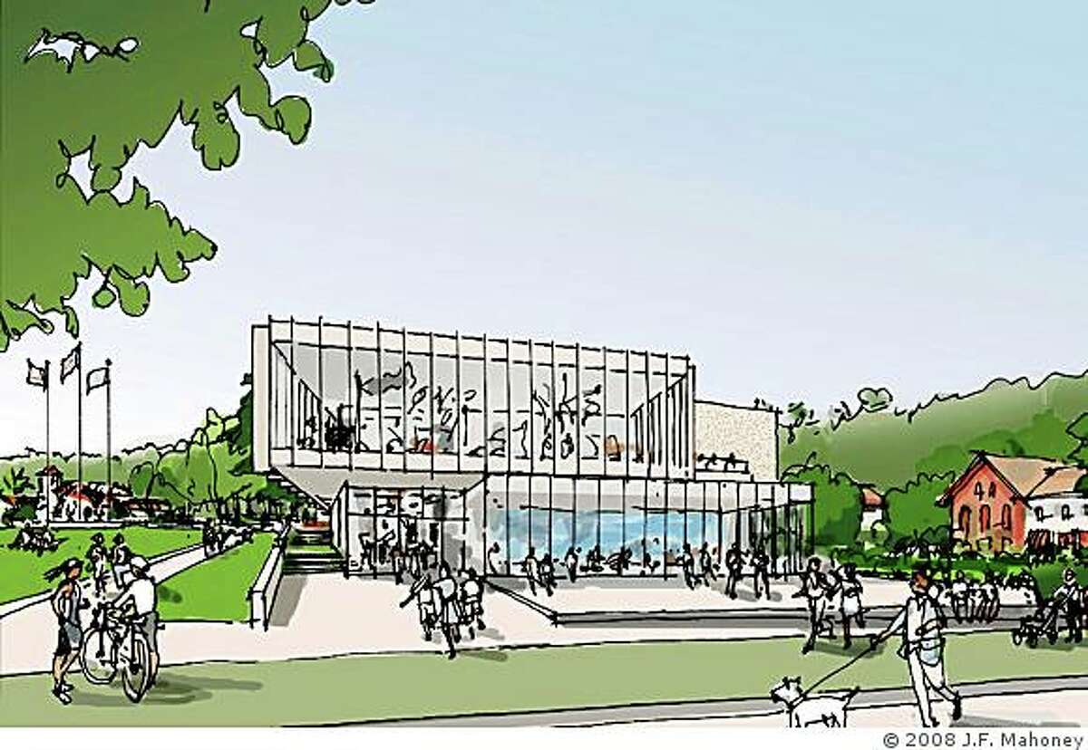 A watercolor of the formerly proposed Contemporary Art Museum at the Presidio. The museum is going to be redesigned.