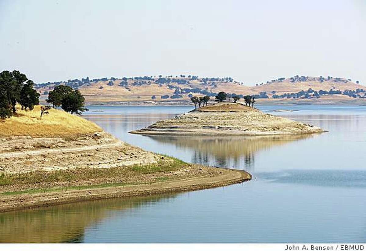Continued drought has lowered the level of reservoirs around the state, including EBMUD's Camanche Reservoir.