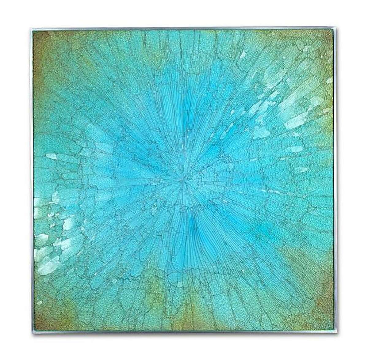 eglomise artist Cassandria Blackmore uses a shattered-glass technique to create abstract paintings.